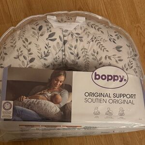 Boppy Original Support Pillow - White and Gray Leaf Design